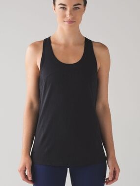 Lululemon Pima Cotton Black Racerback Tank with Logo